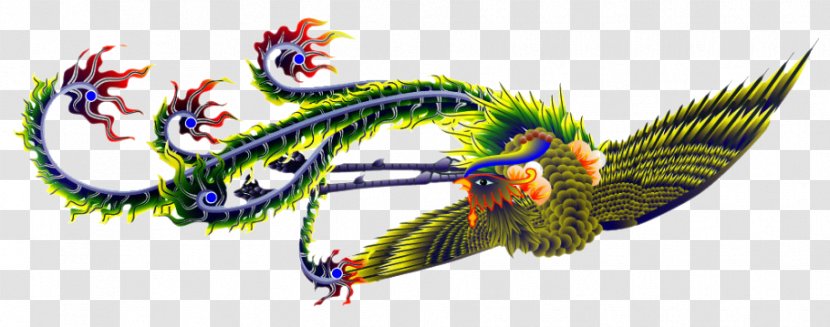 Bird Fenghuang - Fictional Character - Phoenix Pattern Transparent PNG