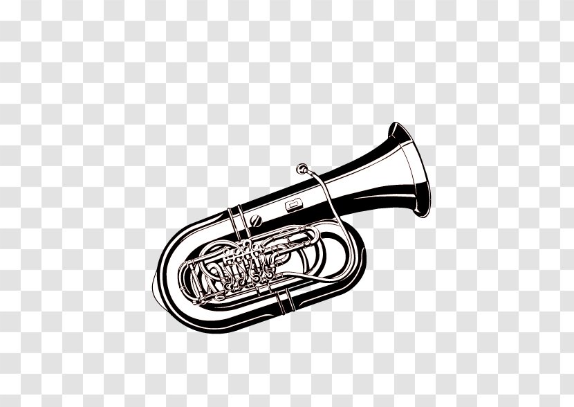 Saxhorn Euphonium Trumpet Tuba - Flower - Hand-painted Queen Transparent PNG