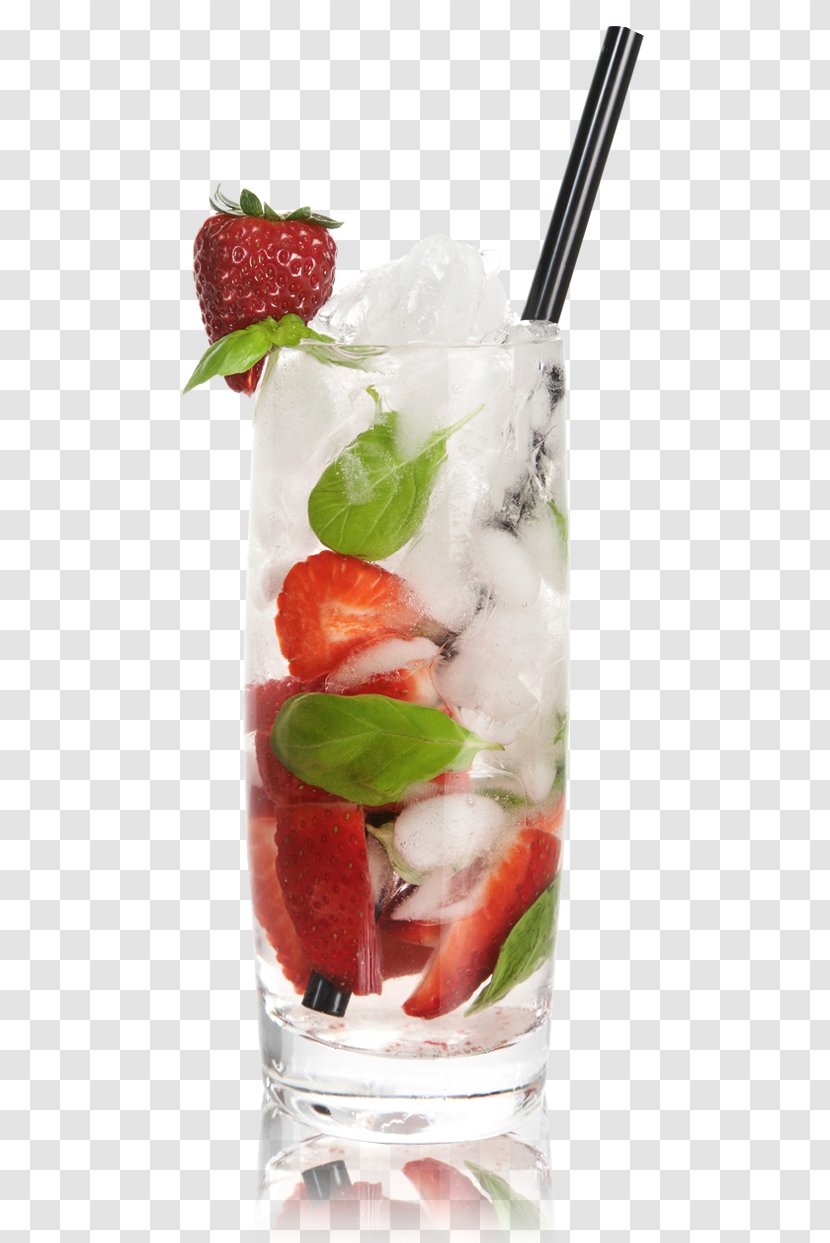 Cocktail Garnish Caipirinha Strawberry Juice Sea Breeze - Basil Transparent PNG