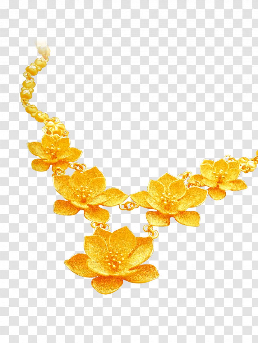 Necklace Jewellery Gold - Petal - Vector Material Transparent PNG