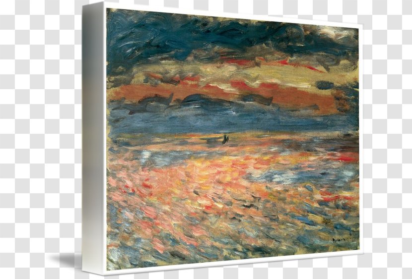 Watercolor Painting Sunset At Sea Acrylic Paint - Landscape Transparent PNG