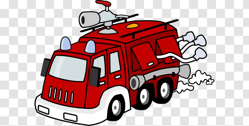 Fire Engine Station Department Firefighter Clip Art - Mode Of Transport - No Cliparts Transparent PNG