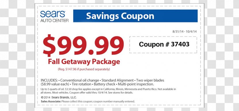 Coupon Discounts And Allowances Sears Code Customer Service - Walmart Transparent PNG