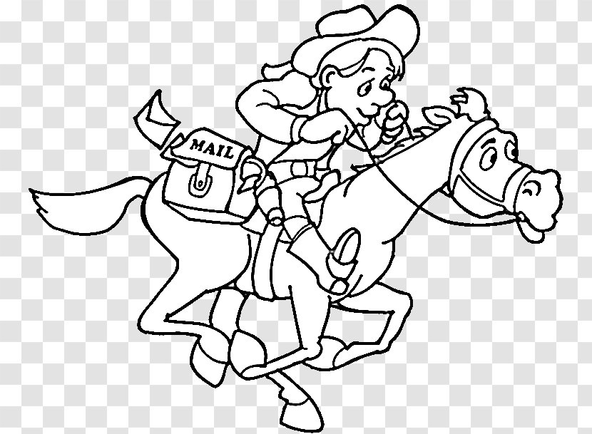 Cowboys Of The Old West Coloring Book Drawing Image - Frame - Cowboy Infant Transparent PNG