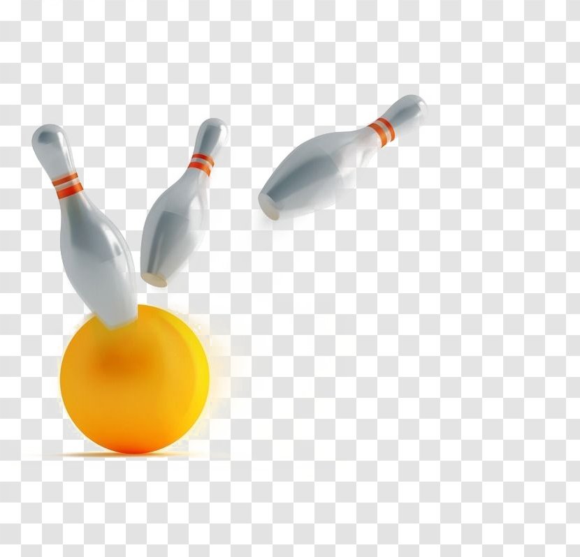 Bowling Pin At The 2014 Asian Games Ten-pin Ball - Alley - Orange Hit Fly Three Bottles Transparent PNG