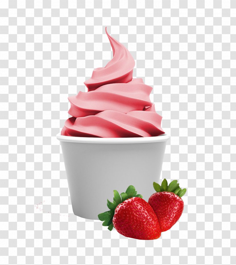 Frozen Yogurt Ice Cream Makers Sundae Soft Serve - Strawberry Transparent PNG