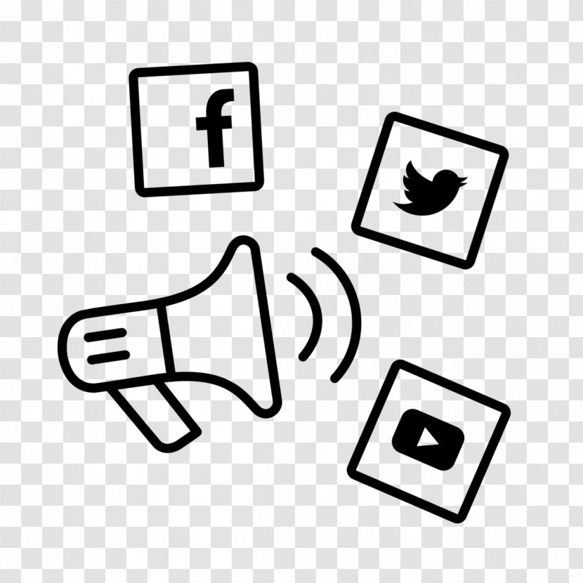 Digital Marketing Social Media Advertising - Black And White - Icons Transparent PNG