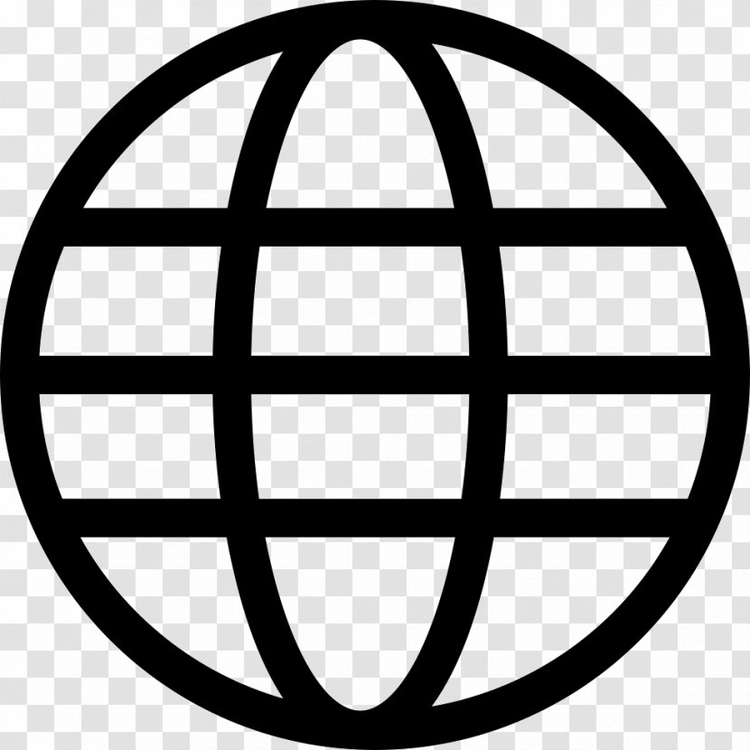 World Globe Earth Symbol - Black And White Transparent PNG