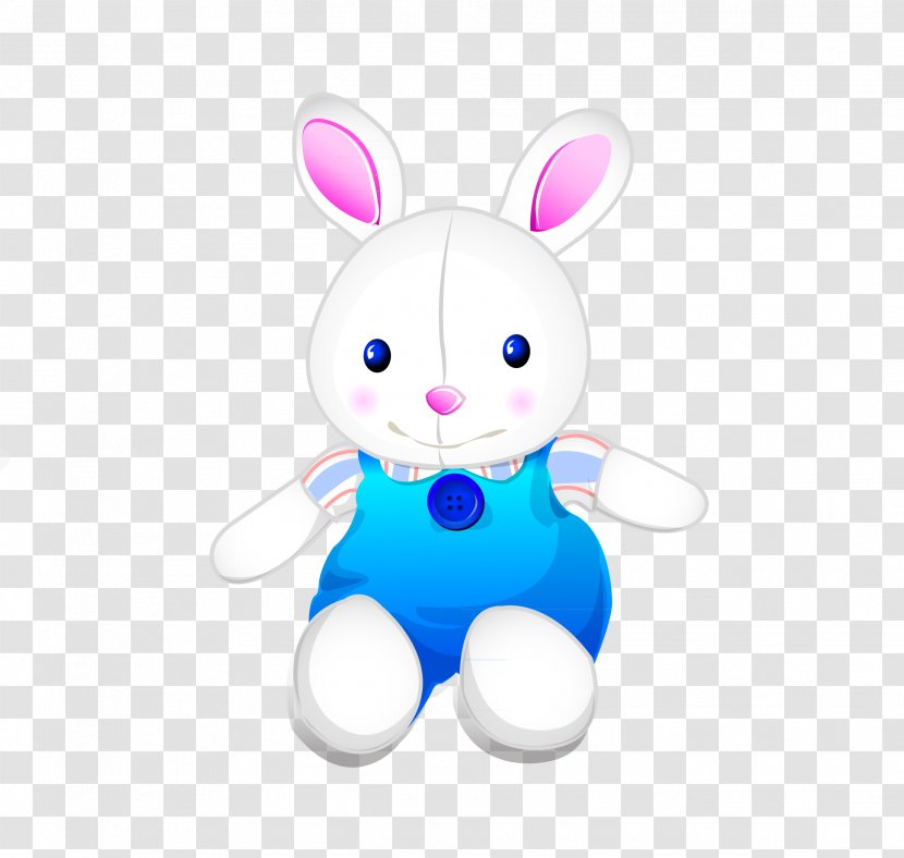 Toy Rabbit Clip Art - Vector Painted Transparent PNG