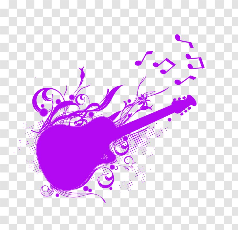 Guitar - Watercolor - Heart Transparent PNG