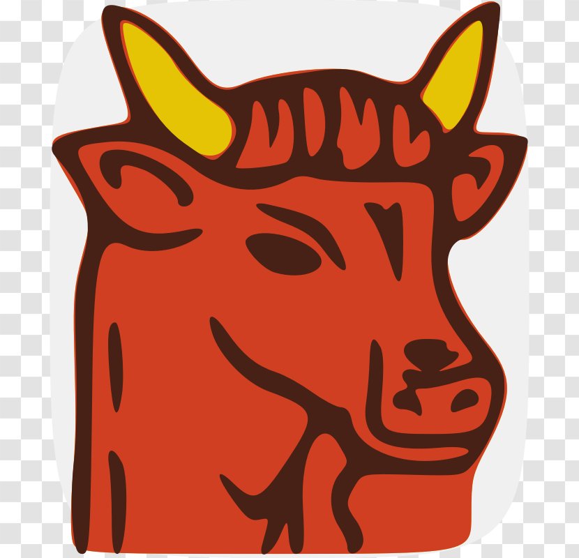 Angus Cattle Bull Clip Art - Snout - Red Cartoon Transparent PNG