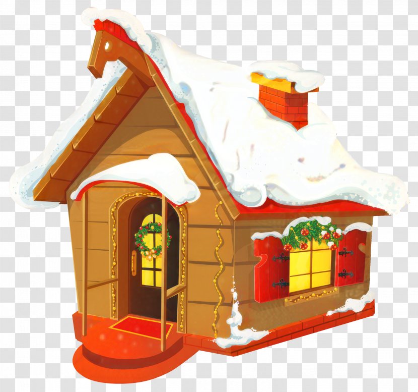 Clip Art Vector Graphics Santa Claus House - Snow - Gingerbread Transparent PNG