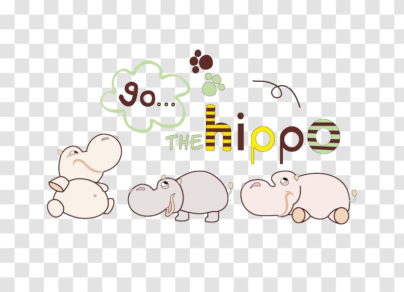 Hippopotamus Cartoon Drawing Cuteness - Silhouette - Lovely Hippo Transparent PNG