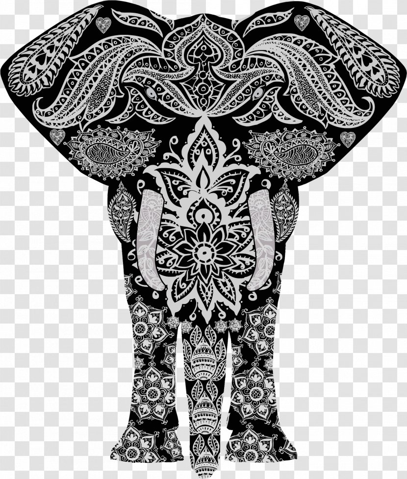 Save The Elephants Ornament Clip Art - Monochrome Photography - Elephant Motif Transparent PNG