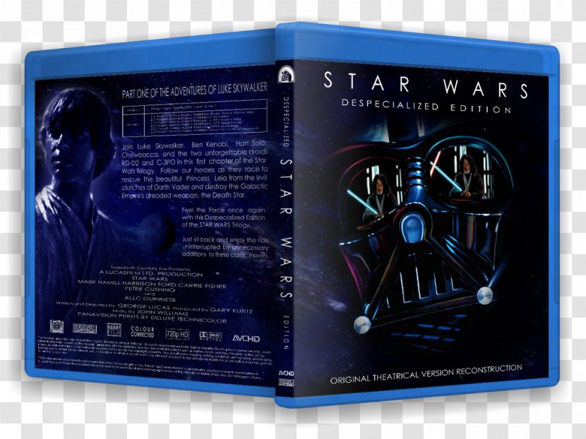 Luke Skywalker Blu-ray Disc Harmy's Despecialized Edition Star Wars Film - Episode I The Phantom Menace Transparent PNG