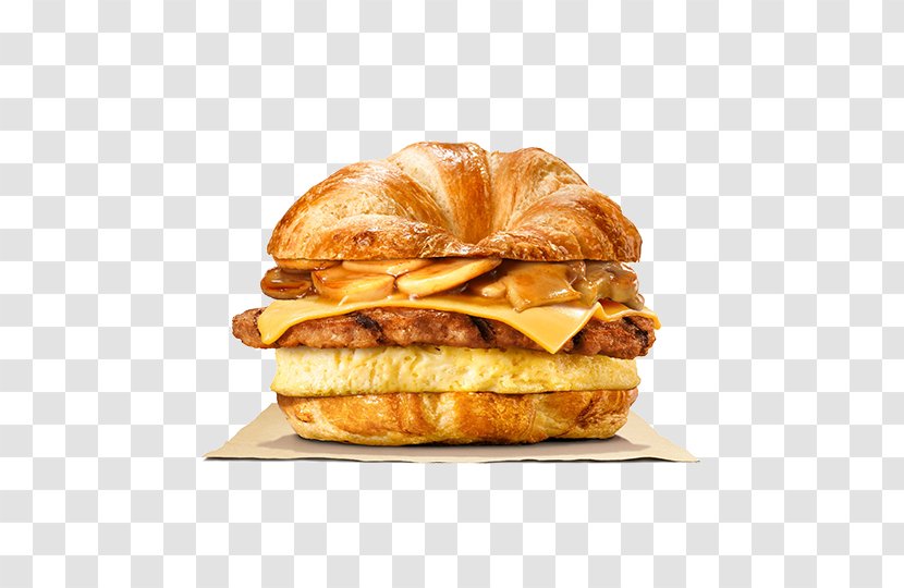 Breakfast Sandwich Hamburger Whopper Croissant - Burger King Sandwiches - Сroissant Transparent PNG