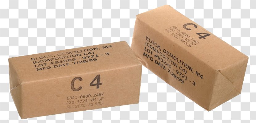C-4 Plastic Explosive Material Semtex - Carton - Cosmetic Packaging Transparent PNG