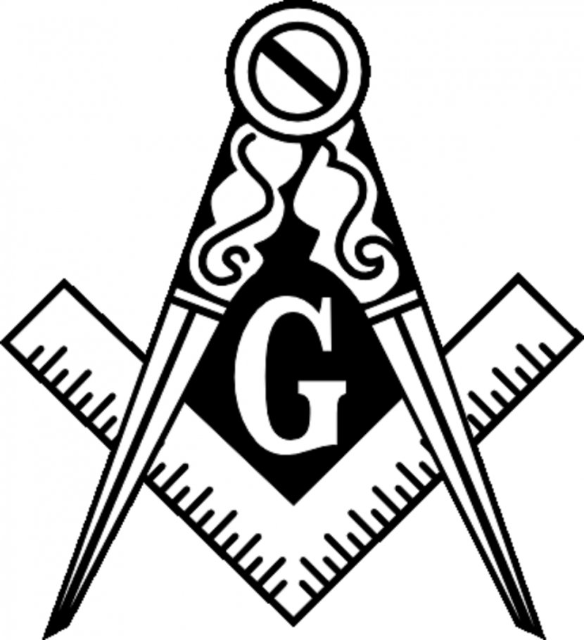 What Is Freemasonry? Square And Compasses Masonic Lodge Symbol - Black White - Cliparts Transparent PNG
