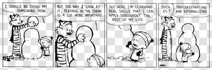 Calvin And Hobbes Procrastination Rationalization - Frame Transparent PNG