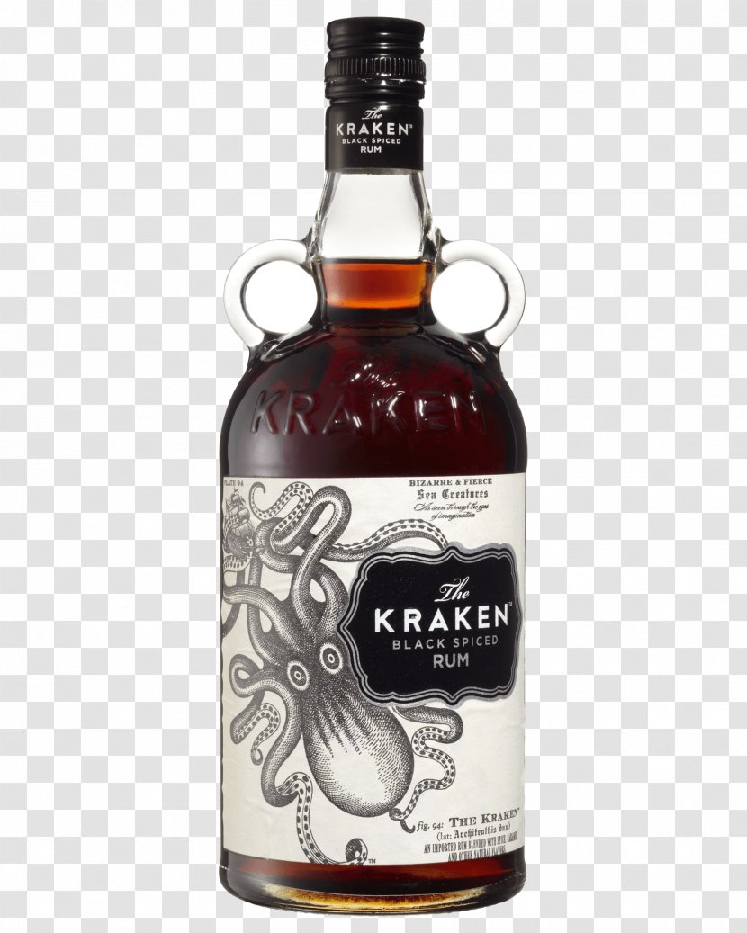 Kraken Rum Distilled Beverage Apple Cider Spice - Glass Bottle - Drink Transparent PNG