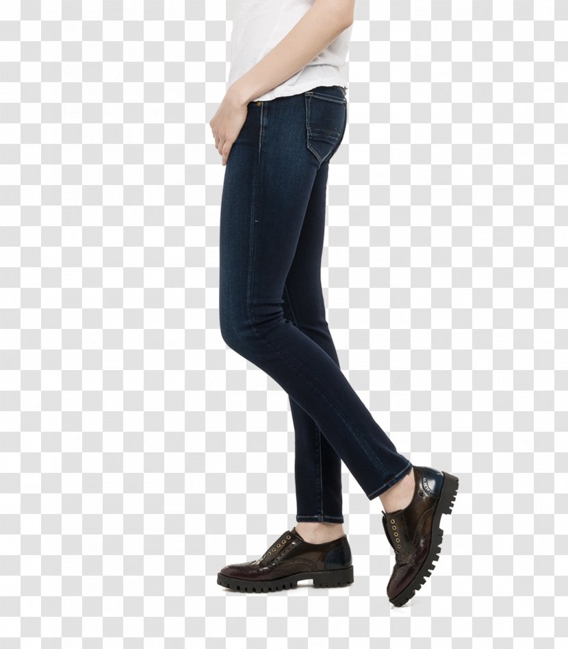 Jeans Waist Denim Leggings - Trousers Transparent PNG