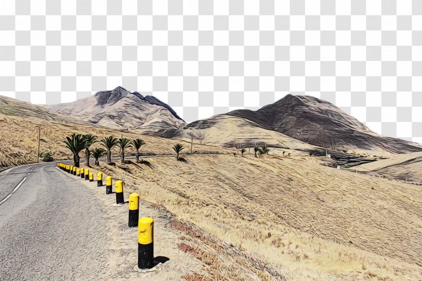 Road Mountainous Landforms Asphalt Yellow Mountain - Geological Phenomenon - Hill Transparent PNG