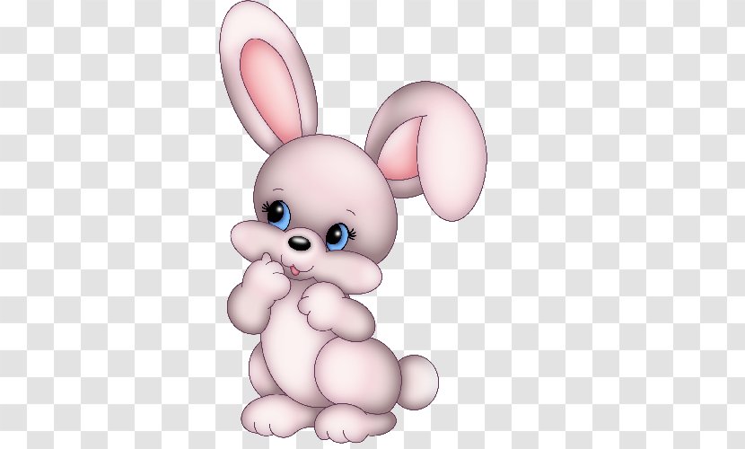 Easter Bunny Hare Rabbit Cuteness Clip Art - Cartoon Flowers Border Transparent PNG