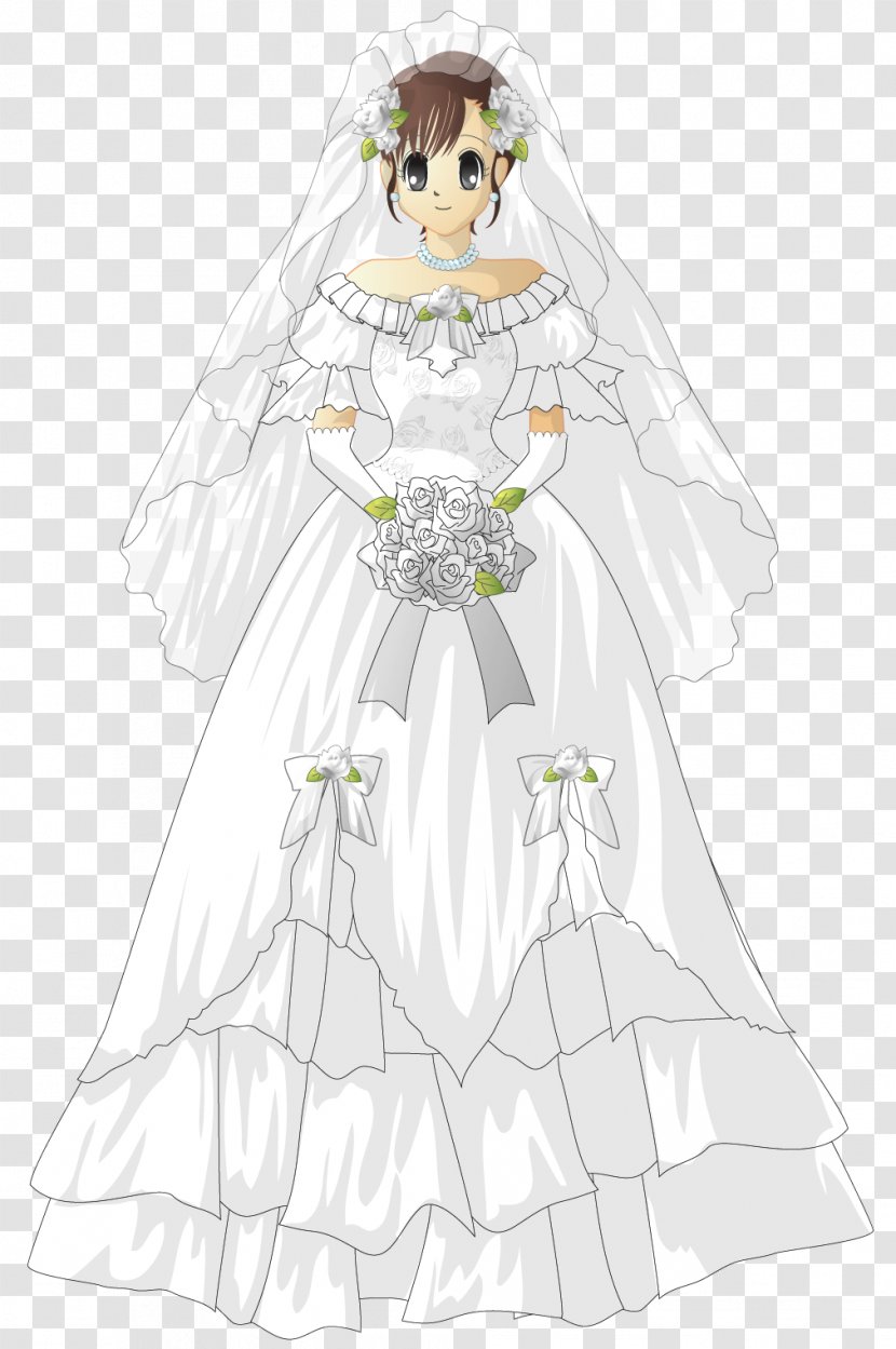 Wedding Dress Bride White - Flower - Background Material Transparent PNG