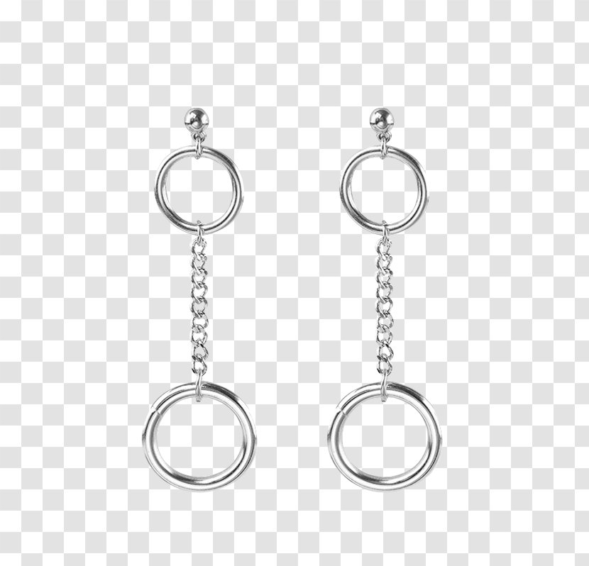 Earring Silver Necklace Gemstone Chain - Button - Circle Transparent PNG