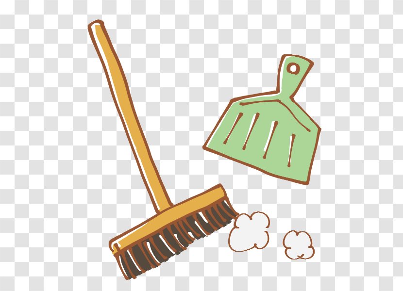 Household Cleaning Supply Product Design Clip Art Line - Broom Transparent PNG