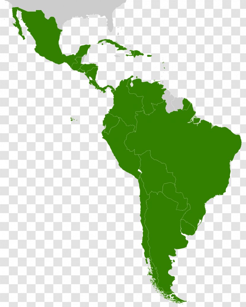 Latin America South Caribbean Map - Language Transparent PNG