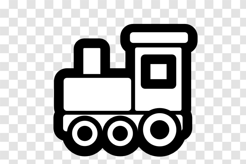Toy Train Rail Transport Locomotive Clip Art - Monochrome - Engine Picture Transparent PNG