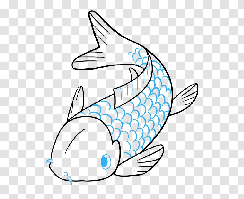 Butterfly Koi Drawing Clip Art Image - Coloring Book - Fish Transparent PNG