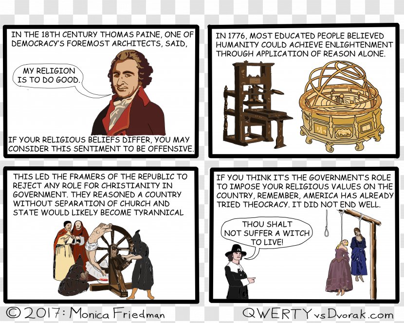 Age Of Enlightenment American Salvage 18th Century Comics Religion - Democracy Transparent PNG