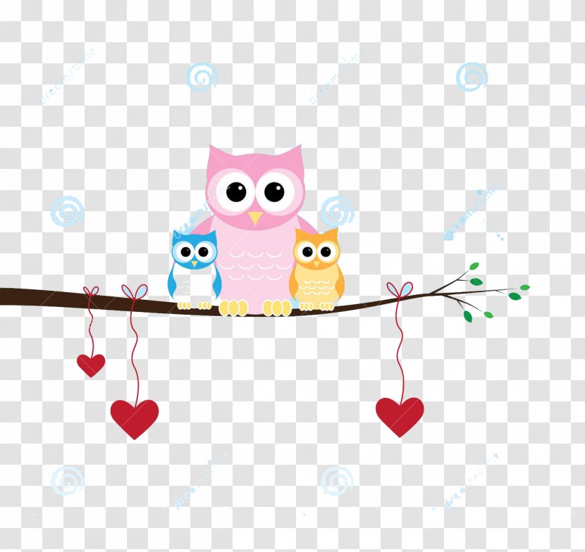 Owl Mother's Day Illustration - Flower - Hand-painted Transparent PNG