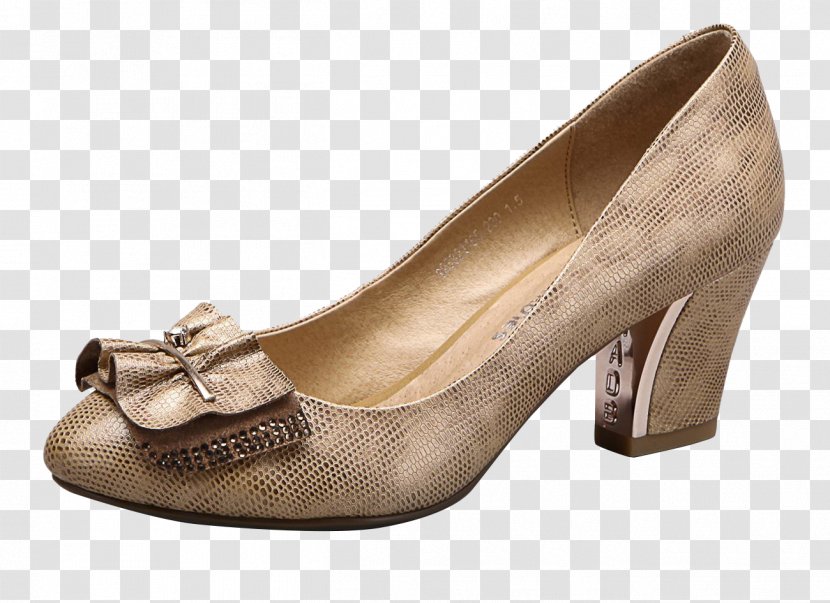 Download Shoe High-heeled Footwear - Brown - Commuter Bow High Heels Transparent PNG