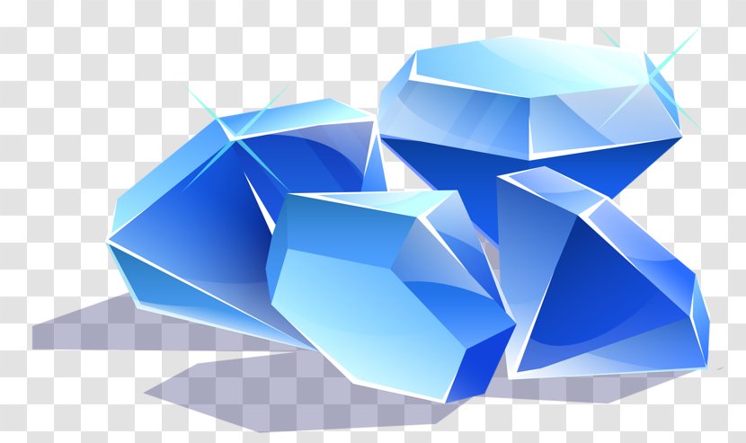 Diamond Crystal Blue - Designer - Hand-painted Transparent PNG