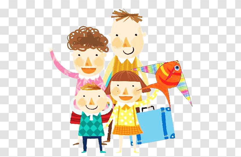 Child Poster - Creative Work - Parenting Movement Kite Flying Picture Material Transparent PNG