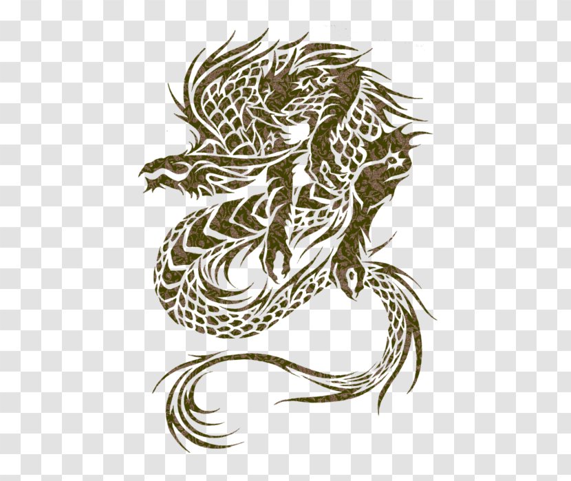 Chinese Dragon Drawing Japanese Tattoo - Fictional Character Transparent PNG