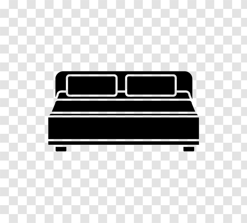 Couch Rectangle - Black - Angle Transparent PNG