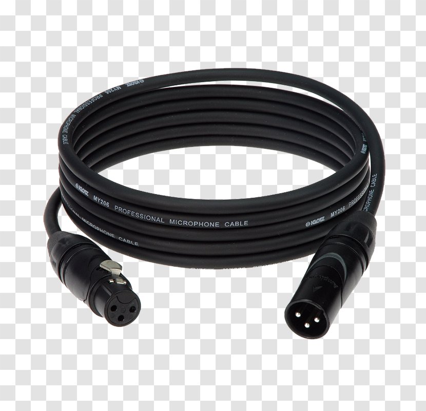 Microphone XLR Connector Electrical Cable Audio And Video Interfaces Connectors - Balanced Line Transparent PNG