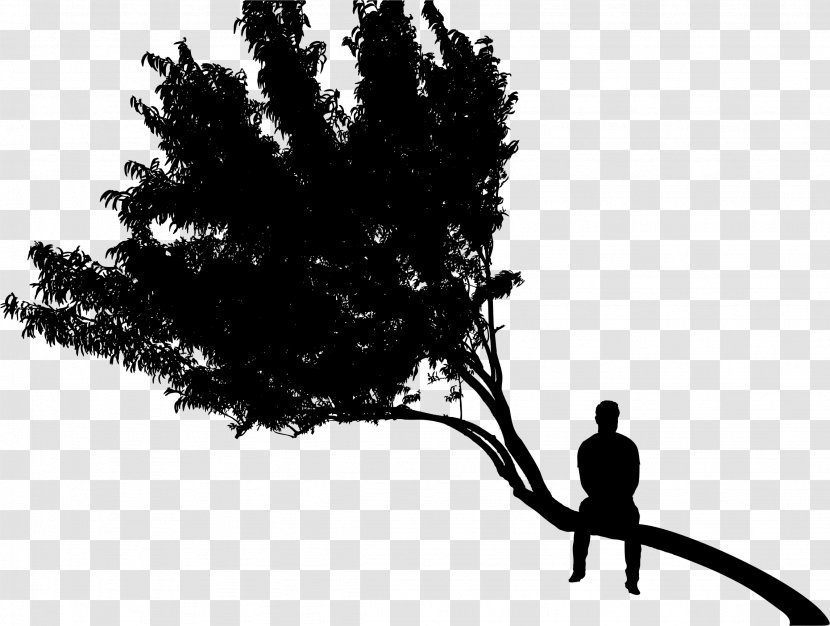 Silhouette Tree Clip Art - Sitting Man Transparent PNG