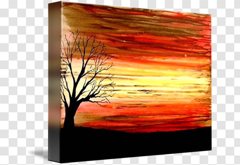 Painting Acrylic Paint Picture Frames Modern Art - Frame - The Most Beautiful Sunset Red Transparent PNG
