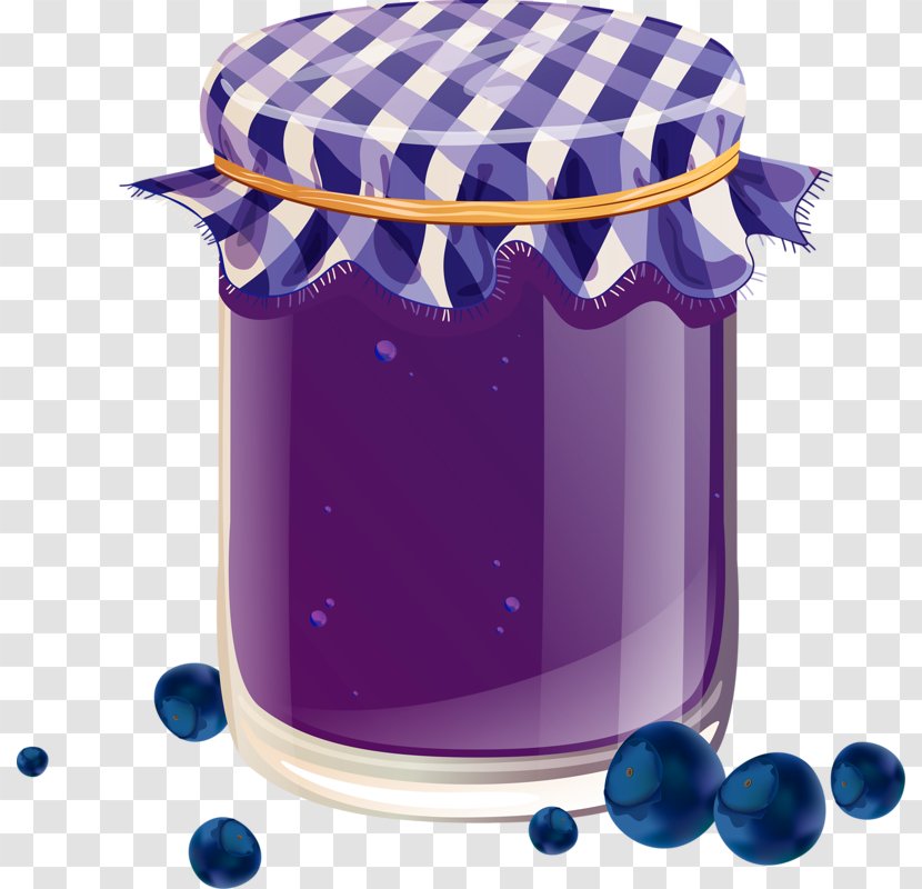 Gelatin Dessert Fruit Preserves Jar Clip Art - Cherry - Hand-painted Blueberry Juice Transparent PNG