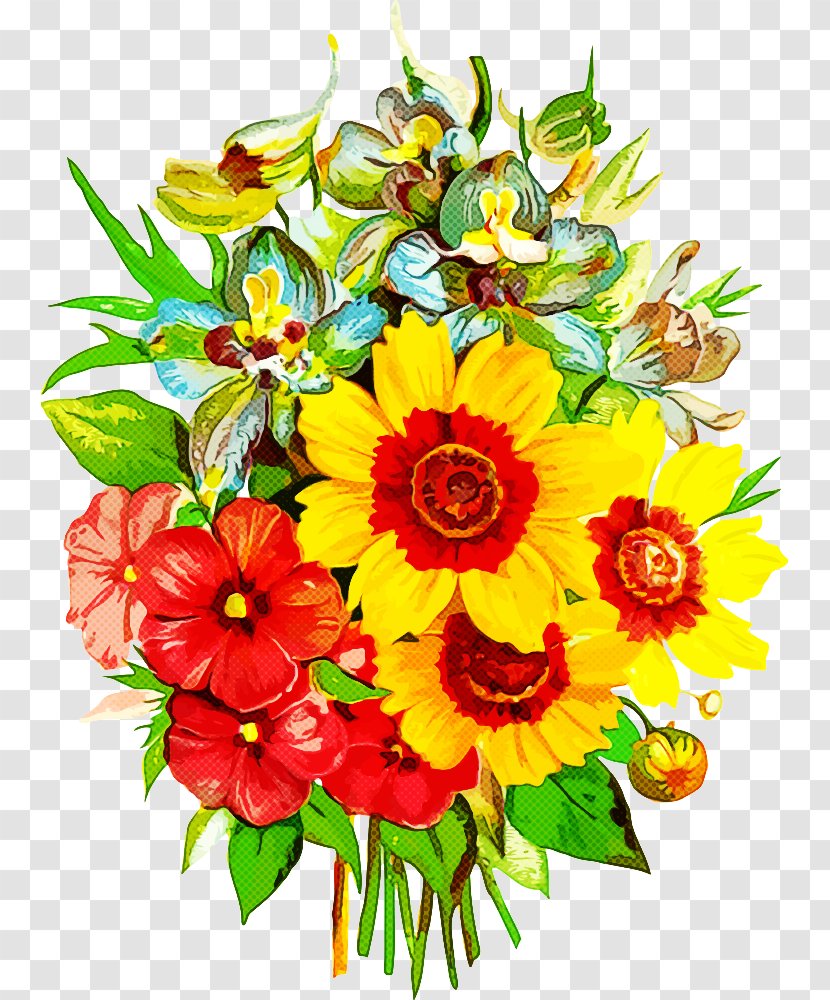 Flower Flowering Plant Bouquet Cut Flowers - Arranging Yellow Transparent PNG