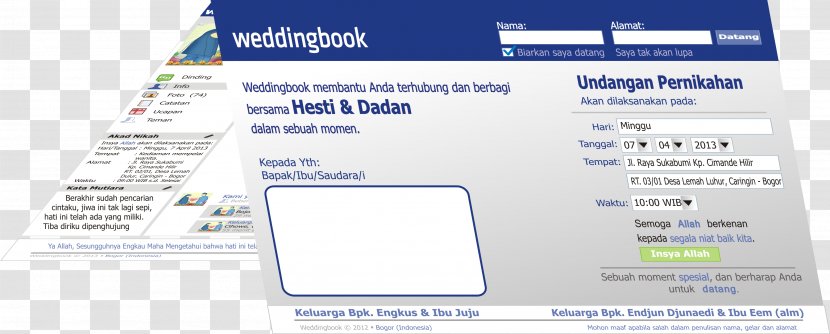 Wedding Invitation Walima - Indonesian - Undangan Pernikahan Transparent PNG