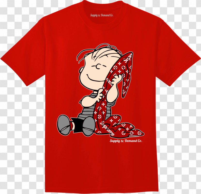 T-shirt Linus Van Pelt Snoopy Hoodie Sally Brown - Fashion - Printed T Shirt Red Transparent PNG