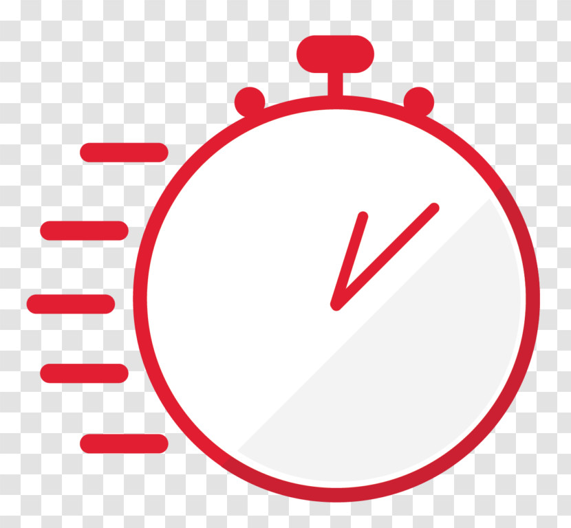 Red Line Circle Icon Clock Transparent PNG