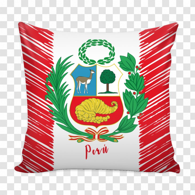 Coat Of Arms Peru Flag National Symbols - Pillow - Escudo Transparent PNG