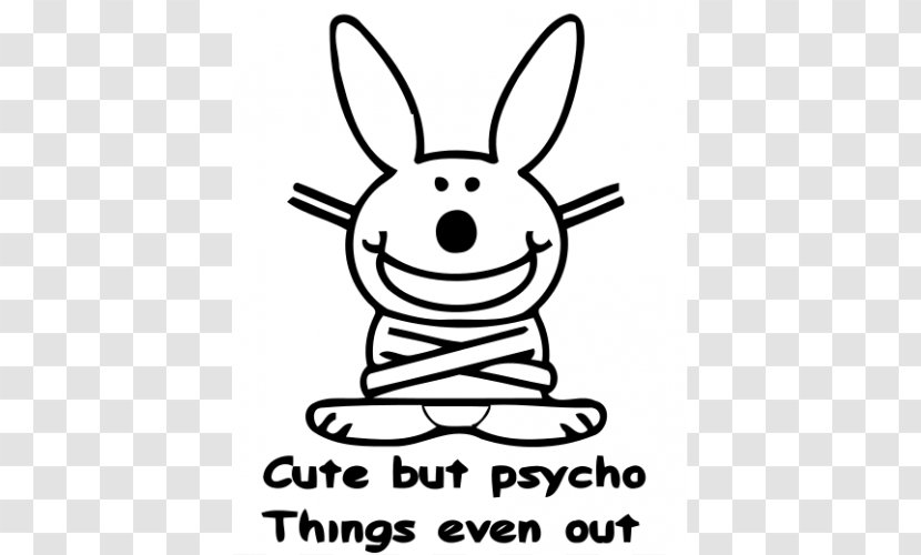 It's Happy Bunny Rabbit Poster Sticker - Text Transparent PNG